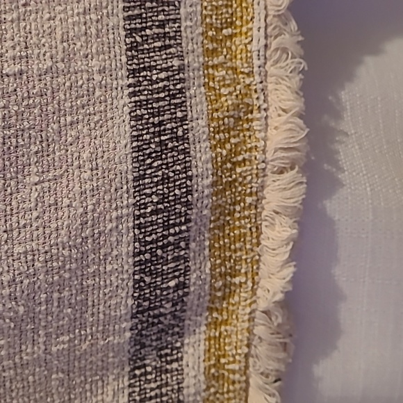 GREEN ENVELOPE Textured Striped fringe hem Sleeveless Top Size Large EUC boho - Picture 2 of 5